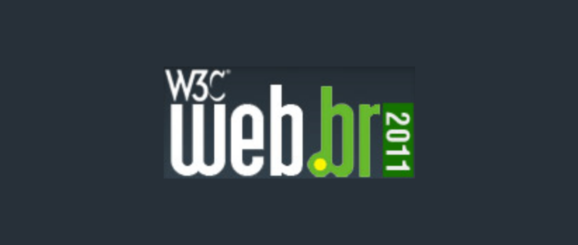 Imagem em fundo cinza com o logotipo da conferência Web.br 2011 com tons de verde e branco