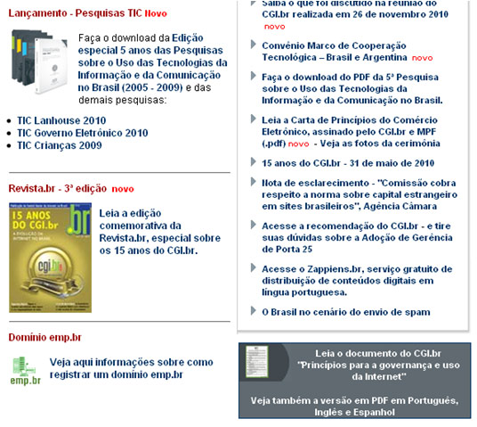 Exemplo de um site desenvolvido sem tabelas