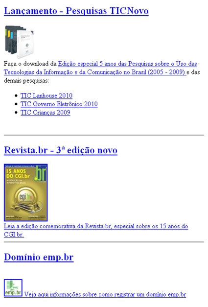 Exemplo de um site desenvolvido sem tabelas